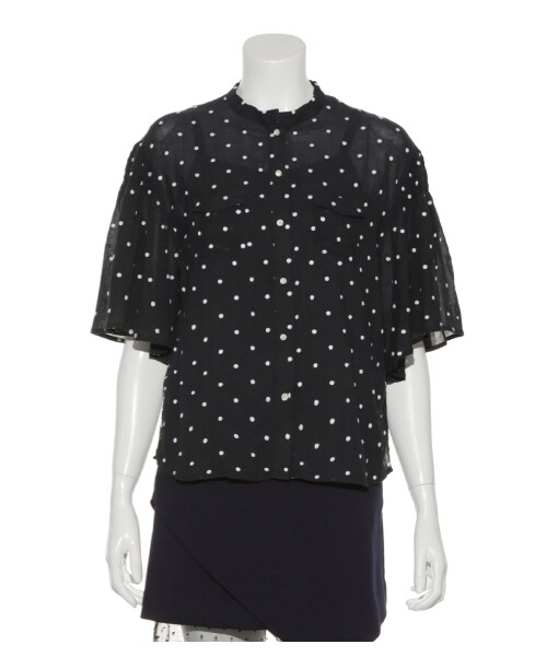 FURFUR（ファーファー）の「ドット刺繍ブラウス（ブラウス・レディース・WHT/NVY・F）」の4枚目の写真