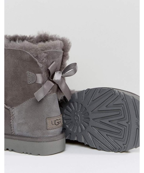 UGG（アグ）の「UGG Mini Bailey Bow II Gray Boots（ブーツ）」 - WEAR