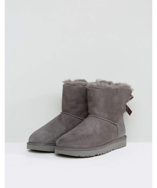 UGG（アグ）の「UGG Mini Bailey Bow II Gray Boots（ブーツ）」 - WEAR