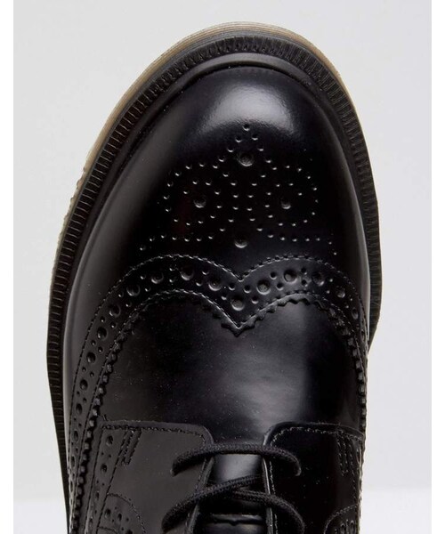 dr martens delphine brogue black leather lace up flat ankle boots