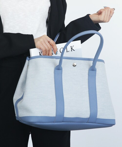 DHOLIC（ディーホリック）の「2WAYコントラストバッグ（トートバッグ・レディース・ホワイト/ブルー/オレンジ/ブラック/グレー・FREE）」の4枚目の写真