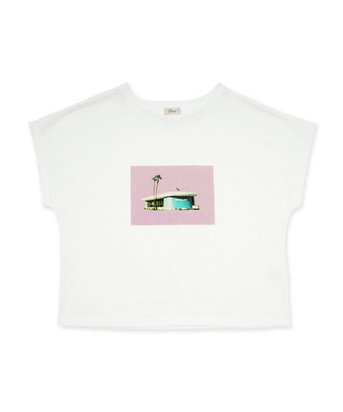 flower（フラワー）の「favorite print Ts ～ﾌｪｲﾊﾞﾘｯﾄﾌﾟﾘﾝﾄﾃｨｰｽﾞ（Tシャツ/カットソー・レディース・ホワイト/ピンク・FREE）」の2枚目の写真