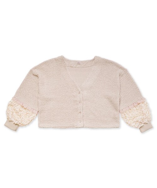 flower（フラワー）の「sweet sleeve cardigan ～ｽｳｨｰﾄｽﾘｰﾌﾞｶｰﾃﾞｨｶﾞﾝ（カーディガン/ボレロ・レディース・ホワイト/ピンク・FREE）」の2枚目の写真
