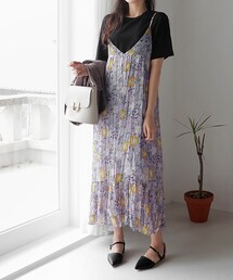 DHOLIC | スリーブレスフローラルワンピース(ワンピース)