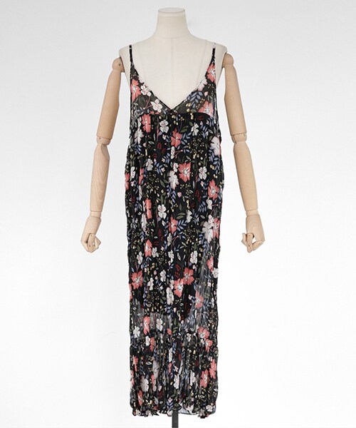 DHOLIC（ディーホリック）の「スリーブレスフローラルワンピース（ワンピース・レディース・パープル/ホワイト/ブラック・FREE）」の3枚目の写真