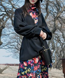 DINT | キントパフジャケット（ベルトset）(ステンカラーコート)