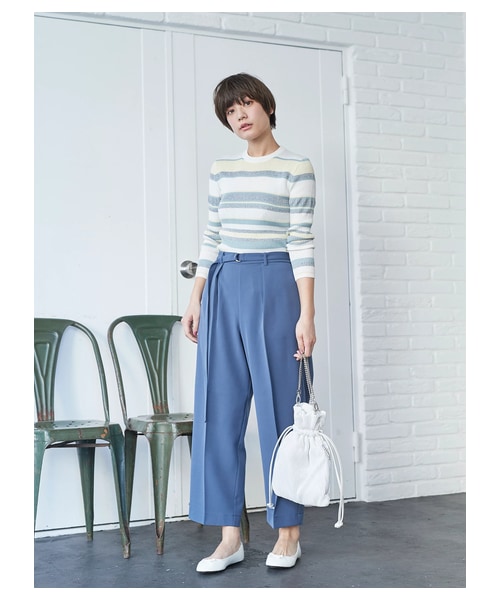 earth music&ecology（アースミュージックアンドエコロジー）の「・ベルト付きペグトップパンツ（パンツ・ブラック/ブラウン/ブルー・F）」の3枚目の写真