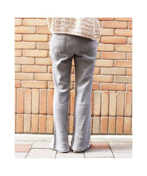 RED CHOP WORKS（レッドチョップワークス）の「(レッドチョップワークス)ワッフルスリットパンツ（パンツ・レディース・オートミール/杢グレー/ベージュ/ブラック・36/38）」の14枚目の写真