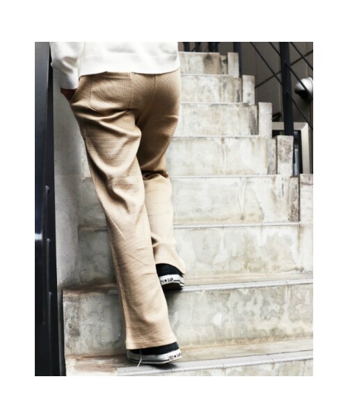 RED CHOP WORKS（レッドチョップワークス）の「(レッドチョップワークス)ワッフルスリットパンツ（パンツ・レディース・オートミール/杢グレー/ベージュ/ブラック・36/38）」の7枚目の写真