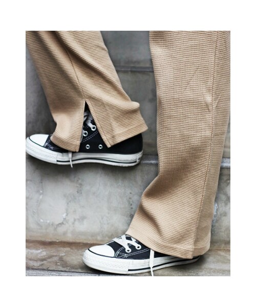 RED CHOP WORKS（レッドチョップワークス）の「(レッドチョップワークス)ワッフルスリットパンツ（パンツ・レディース・オートミール/杢グレー/ベージュ/ブラック・36/38）」の17枚目の写真