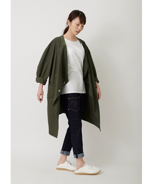 mercibeaucoup,（メルシーボークー）の「メルシーボークー、 / B：わさっトレンチ / コート（ジャケット/アウター・レディース・beige 0○01○/khaki 0○01○/navy 0○01○・サイズ,身丈,身幅,裄丈,0,89,65,79,01,90,68,81.5,）」の14枚目の写真