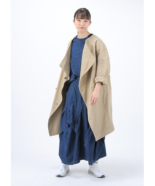 mercibeaucoup,（メルシーボークー）の「メルシーボークー、 / B：わさっトレンチ / コート（ジャケット/アウター・レディース・beige 0○01○/khaki 0○01○/navy 0○01○・サイズ,身丈,身幅,裄丈,0,89,65,79,01,90,68,81.5,）」の13枚目の写真