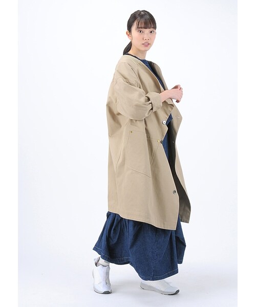 mercibeaucoup,（メルシーボークー）の「メルシーボークー、 / B：わさっトレンチ / コート（ジャケット/アウター・レディース・beige 0○01○/khaki 0○01○/navy 0○01○・サイズ,身丈,身幅,裄丈,0,89,65,79,01,90,68,81.5,）」の12枚目の写真