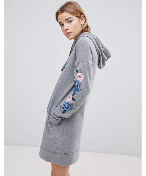 Hollister ホリスター の Hollister Hooded Sweatshirt Dress With Embroidery ワンピース Wear