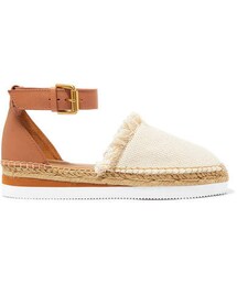 SEE BY CHLOE | See by Chloé - Leather And Canvas Platform Espadrilles - Neutral(その他シューズ)