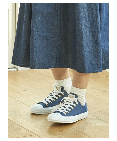 earth music&ecology(アースミュージックアンドエコロジー)の「CONVERSE×earth ALL STAR スニーカー(シューズ・アイボリー/ライトグレー/ネイビー・5cm/23cm/24cm)」の3枚目の写真