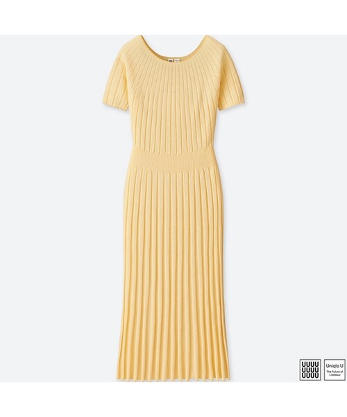 UNIQLO（ユニクロ）の「3Dクルーネックバルーンワンピース（半袖）（ワンピース・レディース・NAVY 69/BLACK 09/LIGHT GRAY 02/YELLOW 42・XL/L/M/S）」の4枚目の写真