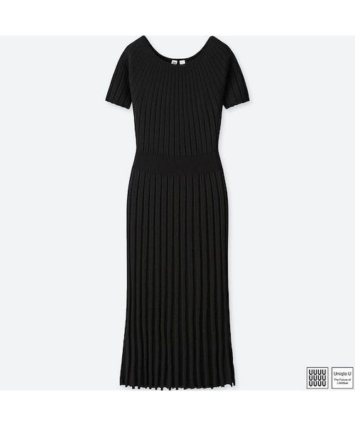 UNIQLO（ユニクロ）の「3Dクルーネックバルーンワンピース（半袖）（ワンピース・レディース・NAVY 69/BLACK 09/LIGHT GRAY 02/YELLOW 42・XL/L/M/S）」の2枚目の写真