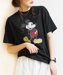 Tiffee SELECT | ヴィンテージ風ミッキープリントTシャツ(Tシャツ/カットソー)
