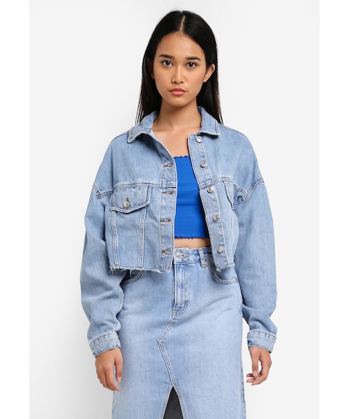 hacked off denim jacket
