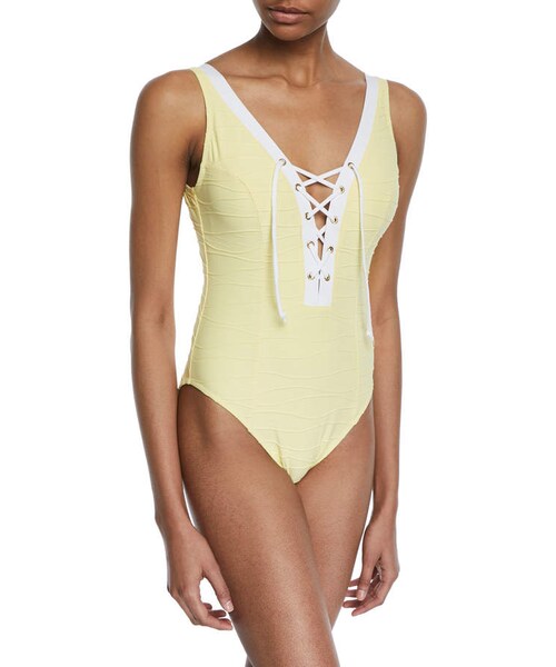 Zatiページ Letarte（ルタート）の「Letarte Lace-Up One-Piece Swimsuit
