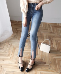 DHOLIC | スリットヘムスキニーデニムパンツ(デニムパンツ)