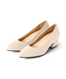 GRL | 低反発ポインテッドトゥ太ヒールスエードパンプス(パンプス)