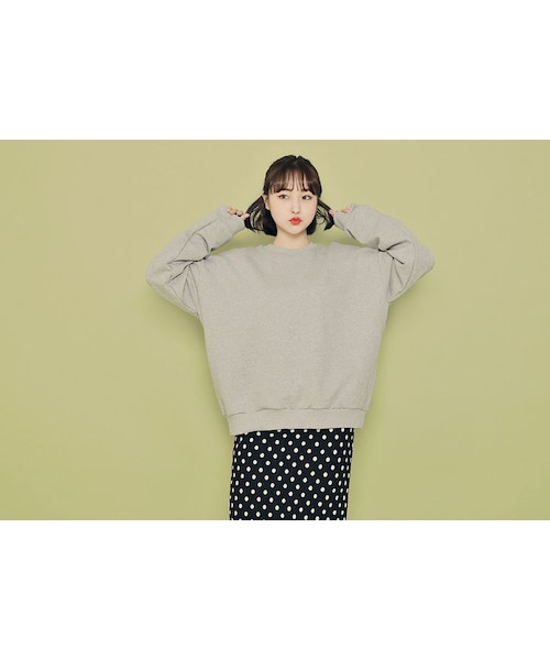 HOTPING(ホッピン)の「6Colorsシンプルスウェットプルオーバー(スウェット・レディース・ライラック/ミント/ベージュ/クリーム/グレー/ネイビー・1(フリーサイズ)/2(L-XXL))」の3枚目の写真