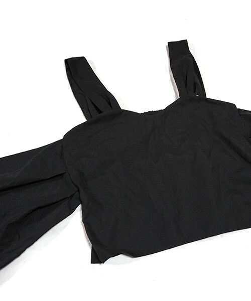 Tiffee SELECT（ティフィーセレクト）の「微光沢ピーチスキンリボンビスチェキャミソール（キャミソール・レディース・ブラック/ベージュ・M）」の4枚目の写真