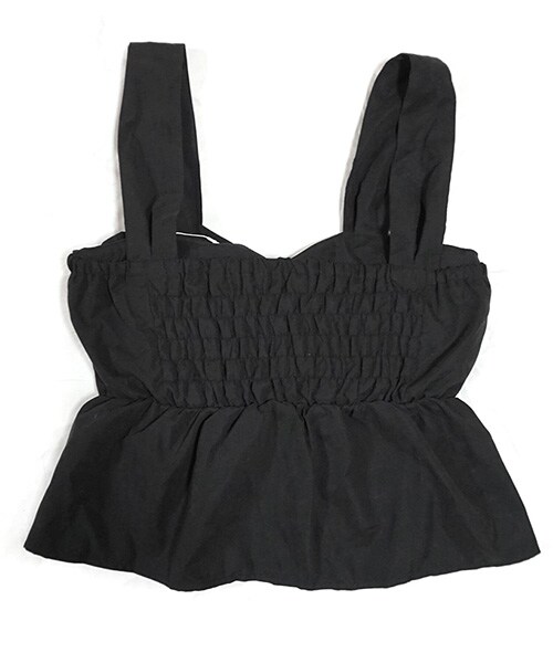 Tiffee SELECT（ティフィーセレクト）の「微光沢ピーチスキンリボンビスチェキャミソール（キャミソール・レディース・ブラック/ベージュ・M）」の5枚目の写真