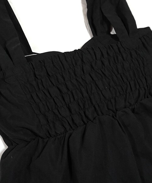 Tiffee SELECT（ティフィーセレクト）の「微光沢ピーチスキンリボンビスチェキャミソール（キャミソール・レディース・ブラック/ベージュ・M）」の6枚目の写真