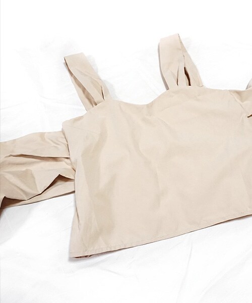 Tiffee SELECT（ティフィーセレクト）の「微光沢ピーチスキンリボンビスチェキャミソール（キャミソール・レディース・ブラック/ベージュ・M）」の8枚目の写真