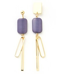 GRL | 真鍮カラーストーンスクエアモチーフピアス(ピアス（両耳用）)