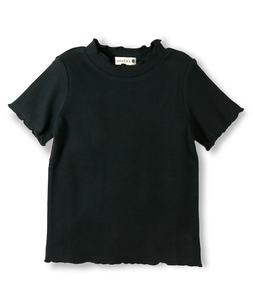 BRANSHES(ブランシェス)の「テレコ半袖シャツ(Tシャツ/カットソー・キッズ・ブラック/ターコイズブルー/オフホワイト・80~150/80~130)」の2枚目の写真