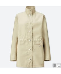 【未使用タグ付】ユニクロU ブロックテックショートコート　L ベージュ ユニクロ公式 | ブロックテックショートトレンチコート