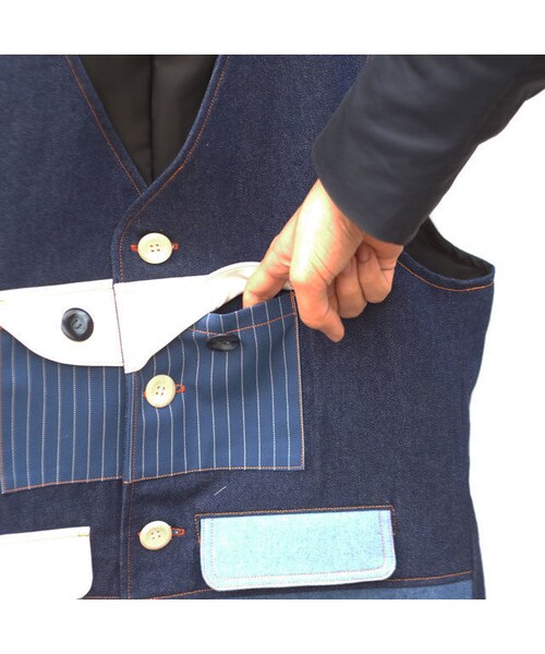 NIRAME.CO（ニラメッコ）の「別腹ベスト～デニム～（ベスト・メンズ・その他）」の4枚目の写真