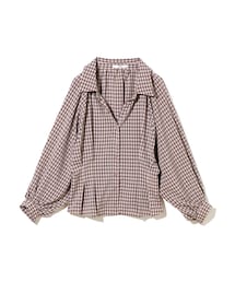 GRL | バックウエストレースアップチェックブラウス(シャツ/ブラウス)