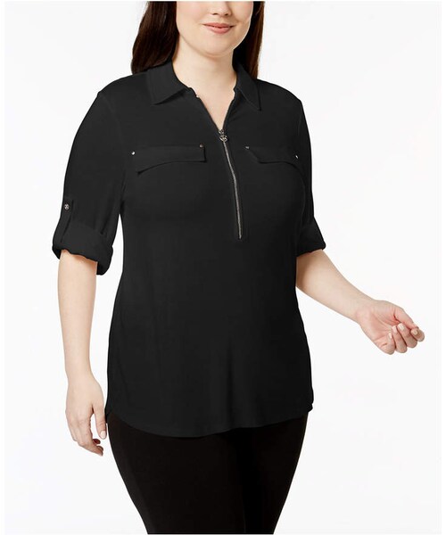 Calvin Klein（カルバン・クライン）の「Calvin Klein Plus Size Zip-Front Utility Shirt