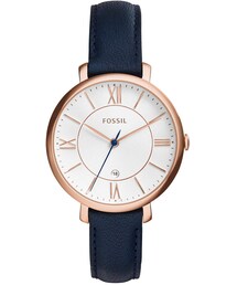 FOSSIL | Fossil Women's Jacqueline Blue Leather Strap Watch 36mm ES3843(アナログ腕時計)