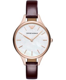 EMPORIO ARMANI | Emporio Armani Women's Aurora Burgundy Leather Strap Watch 32mm(アナログ腕時計)