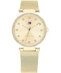 TOMMY HILFIGER | Tommy Hilfiger Women's Gold-Tone Stainless Steel Mesh Bracelet Watch 32mm(アナログ腕時計)