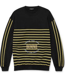 BALENCIAGA | Balenciaga Oversized Embroidered Striped Cotton-Jersey Sweatshirt(スウェット)