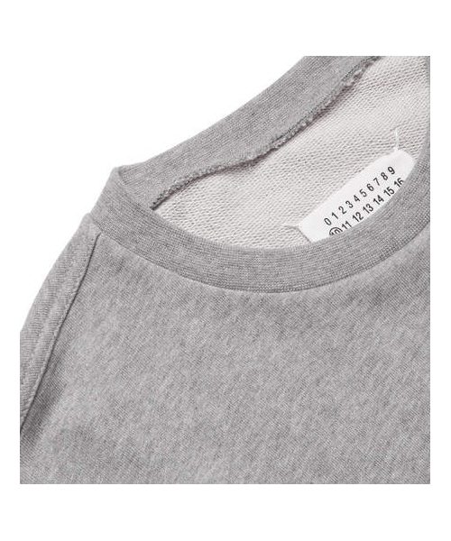 Maison Margiela（メゾンマルジェラ）の「Maison Margiela Leather Elbow-Patch Mélange Loopback Cotton-Jersey Sweatshirt（スウェット・メンズ・Gray・It50/It44/It48/It52/It46/It54）」の3枚目の写真