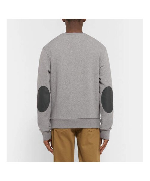 Maison Margiela（メゾンマルジェラ）の「Maison Margiela Leather Elbow-Patch Mélange Loopback Cotton-Jersey Sweatshirt（スウェット・メンズ・Gray・It50/It44/It48/It52/It46/It54）」の4枚目の写真
