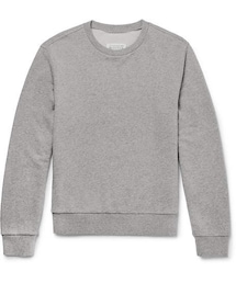 Maison Margiela | Maison Margiela Leather Elbow-Patch Mélange Loopback Cotton-Jersey Sweatshirt(スウェット)