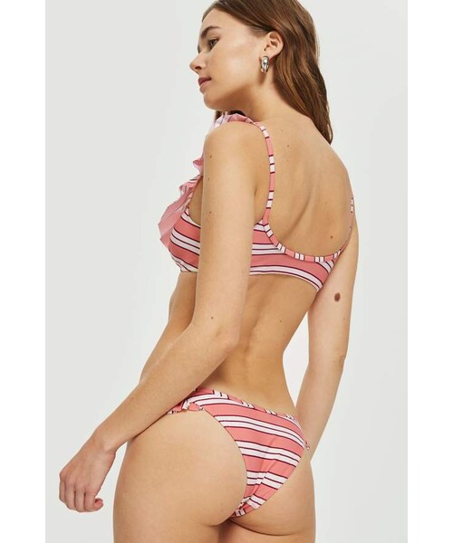 TOPSHOP（トップショップ）の「Topshop Stripe frill bikini top（水着・レディース・Pink・0/2/4/6/8/10/12）」の3枚目の写真