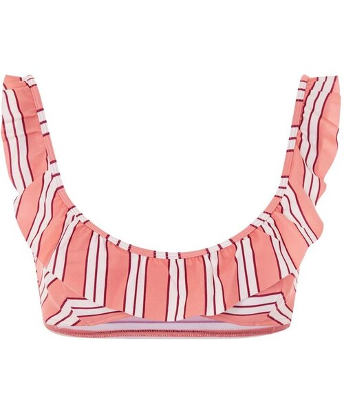 TOPSHOP（トップショップ）の「Topshop Stripe frill bikini top（水着・レディース・Pink・0/2/4/6/8/10/12）」の5枚目の写真