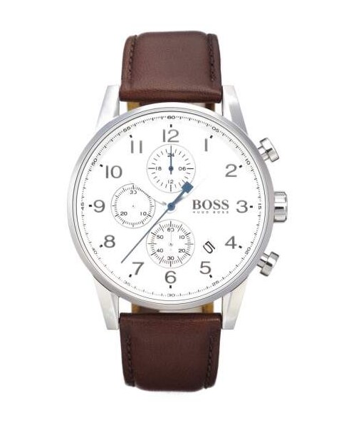 HUGO BOSS（ヒューゴボス）の「Hugo Boss BOSS Chronograph Leather Strap Watch, 44mm