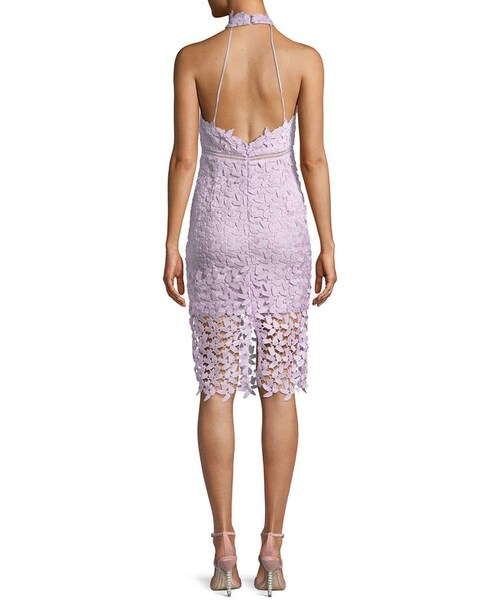Bardot（バルドー）の「Bardot Gemma Sleeveless Halter Lace-Guipure Cocktail Dress（ワンピース・レディース・Purple・Large/Small/X-small/Medium）」の2枚目の写真