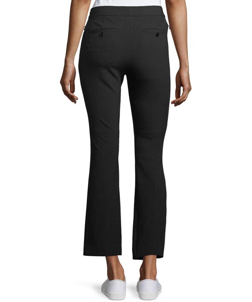 $235 Theory Women's Black Stretch Cropped Kick Flare Dress Pants Size 10